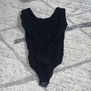 Black mesh body suit